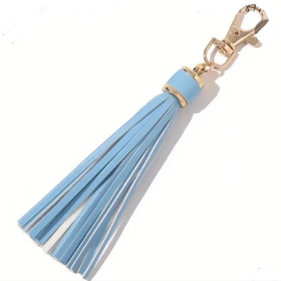 🆕️ Leather Tassel Keychain, 5.5” inch Pendant Charms, Handbag Phone Key - Picture 12 of 15